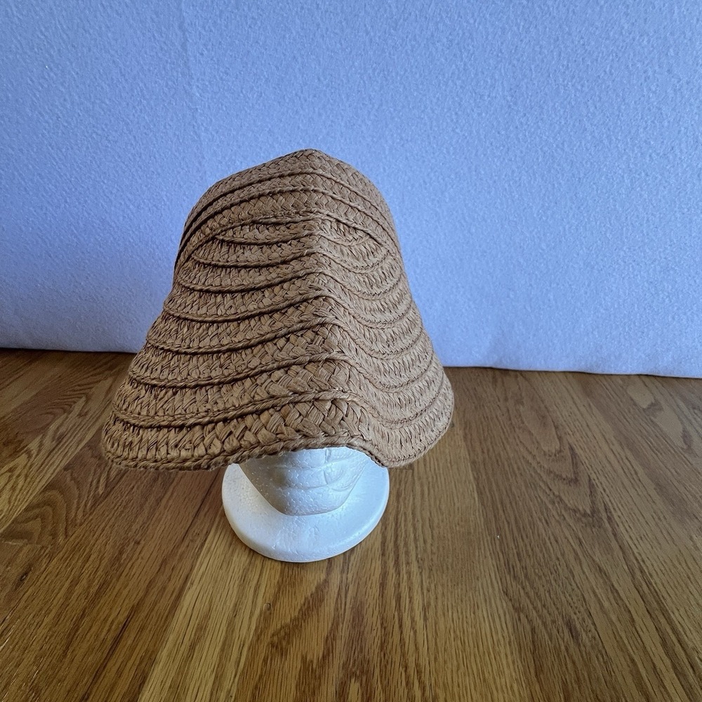 Madewell Straw Visor Hat Natural Tan Woven Sun Hat Minimalist Resort Coastal - Picture 2 of 10